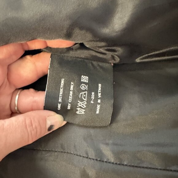 Fleet Street Womens Hooded Black Zip Up Coat Wool Blend Medium Jacket - Picture 7 of 16